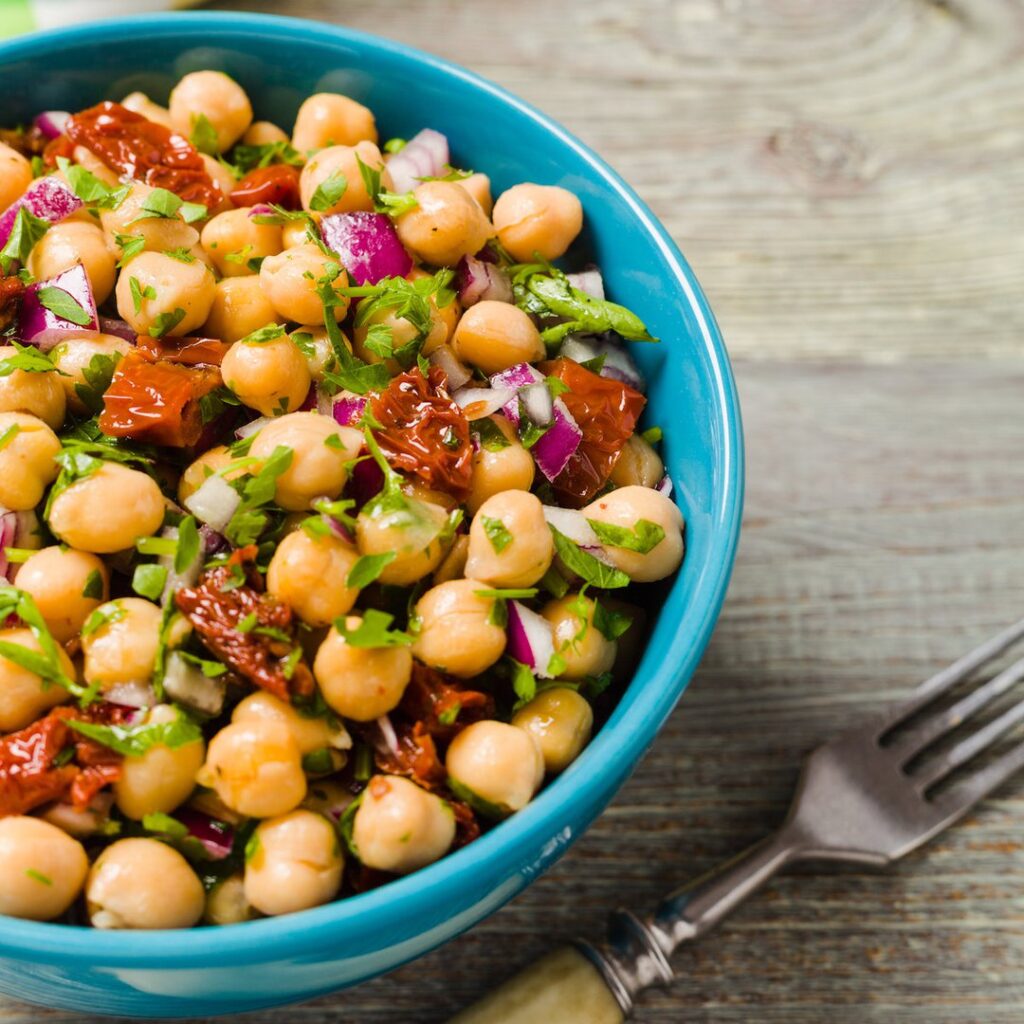 Repas facile : salade de pois chiches au cumin