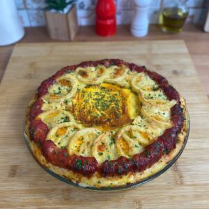 Anéis de batata com bacon
