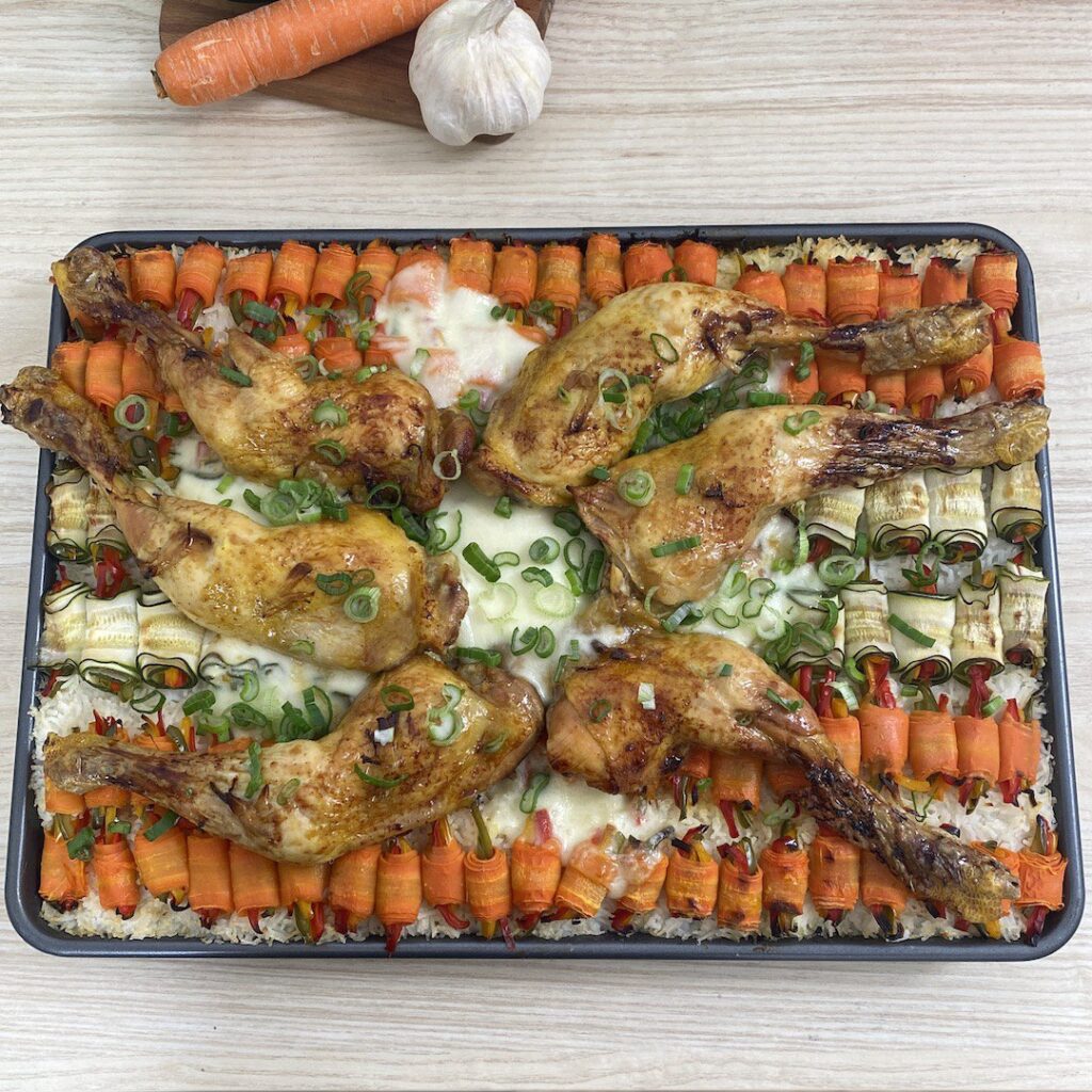 Cuisses de poulet aux légumes rolls