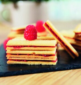Knusper-Waffeln mit Himbeere