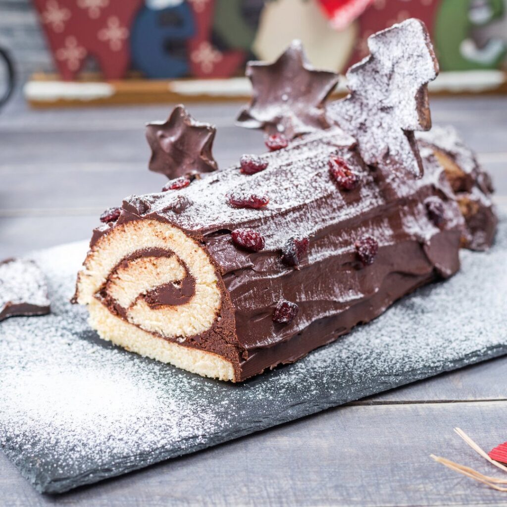 Bûche au marron et au chocolat