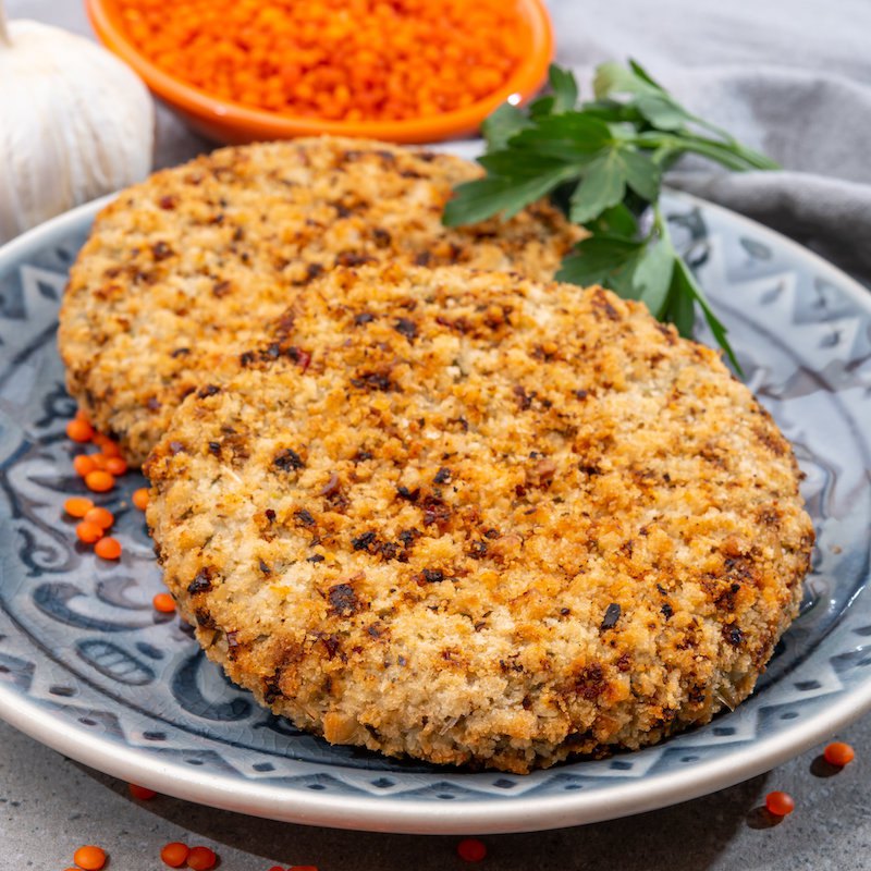 Steak végétal aux lentilles et quinoa