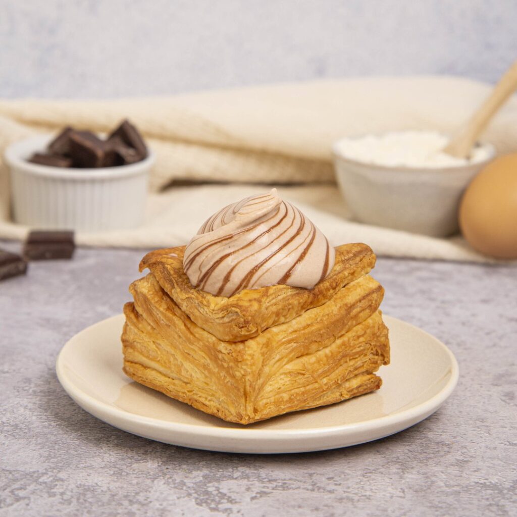 Mousse feuilletée choco caramel
