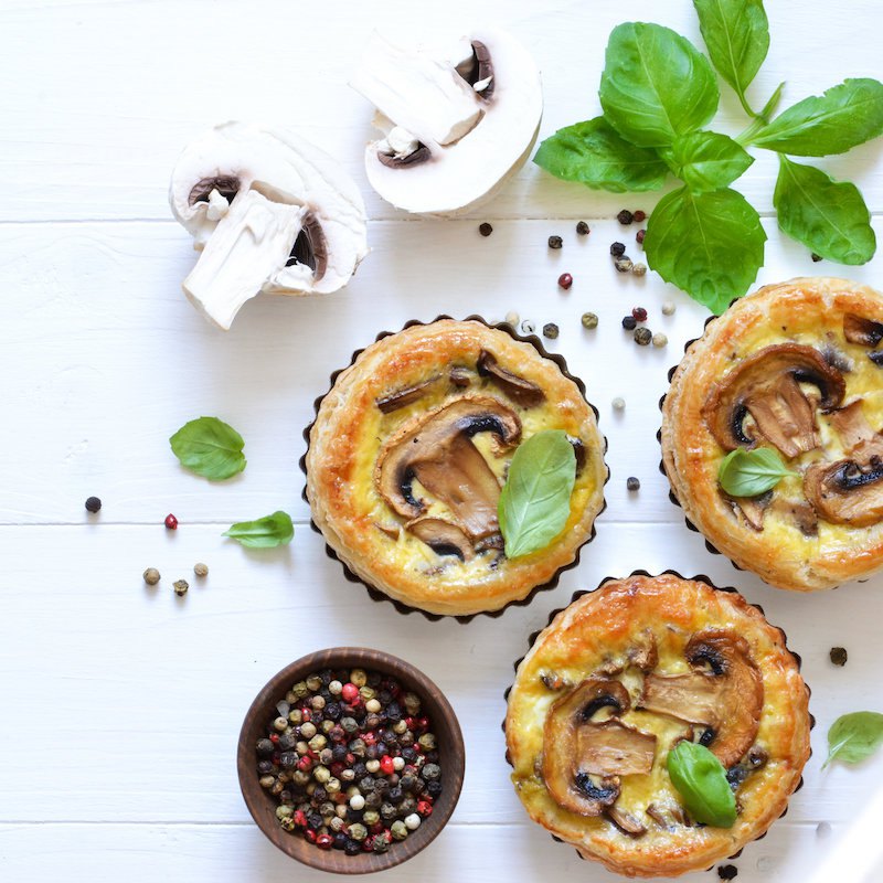 Tarte aux champignons et comté