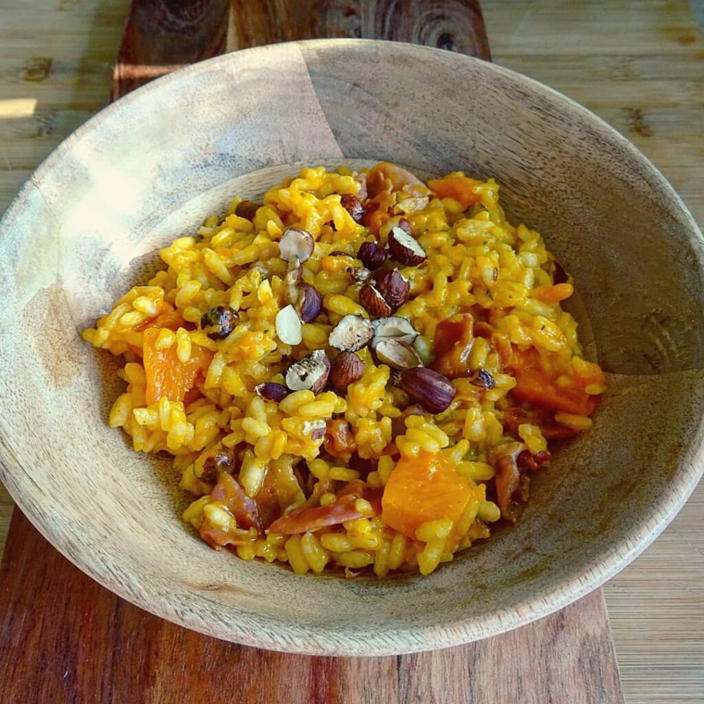 Risotto au potimarron et noisettes