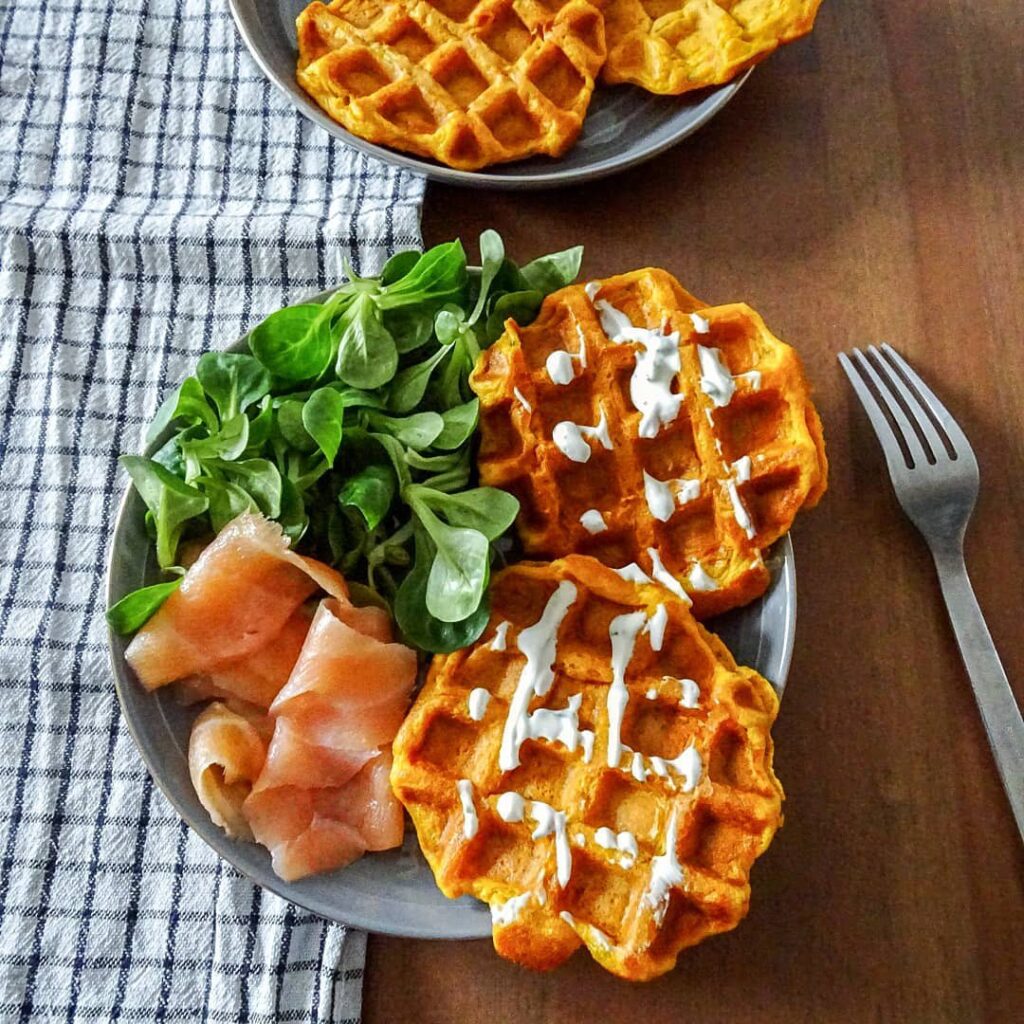 Gaufres de patate douce et carotte