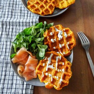 Gaufres de patate douce et carotte