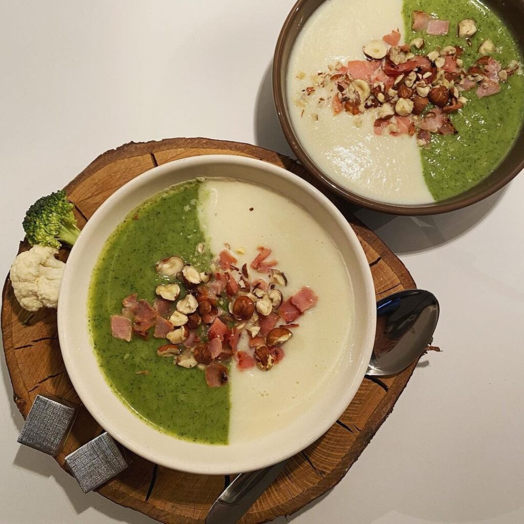 Velouté bicolore aux 2 choux