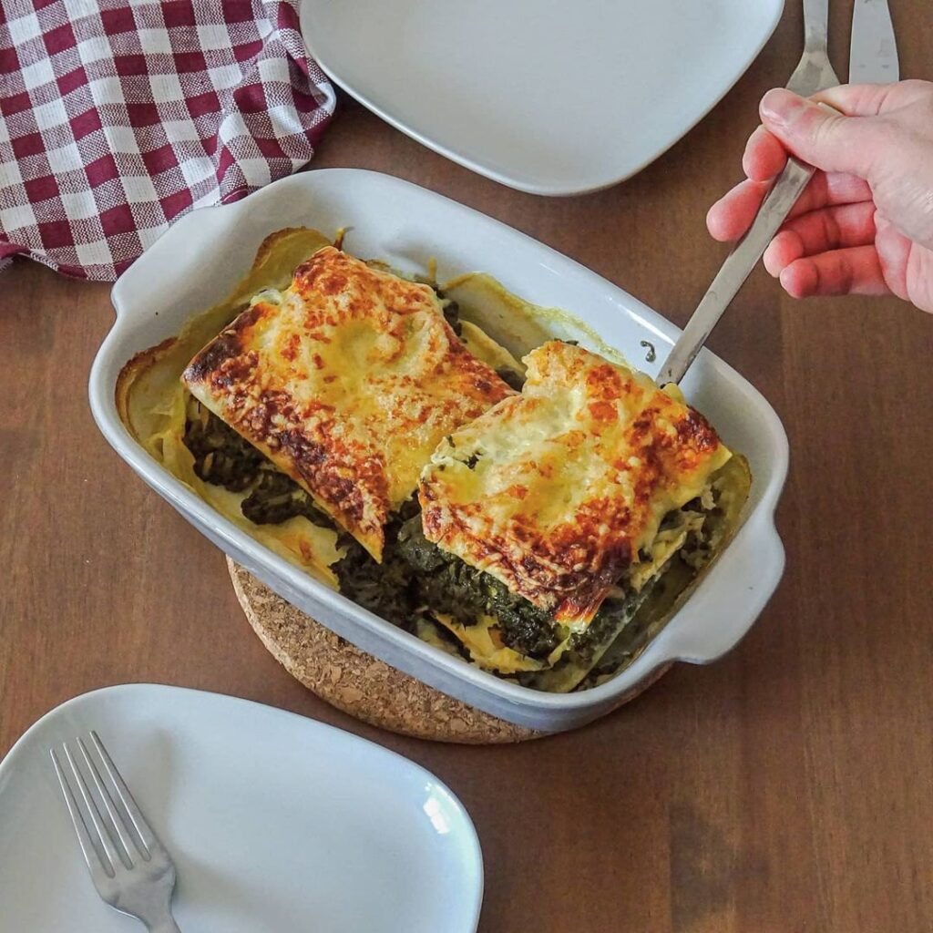 Lasagne au saumon fumé et épinards