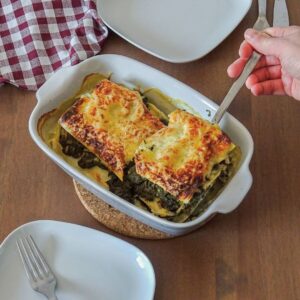 Lasagne au saumon fumé et épinards