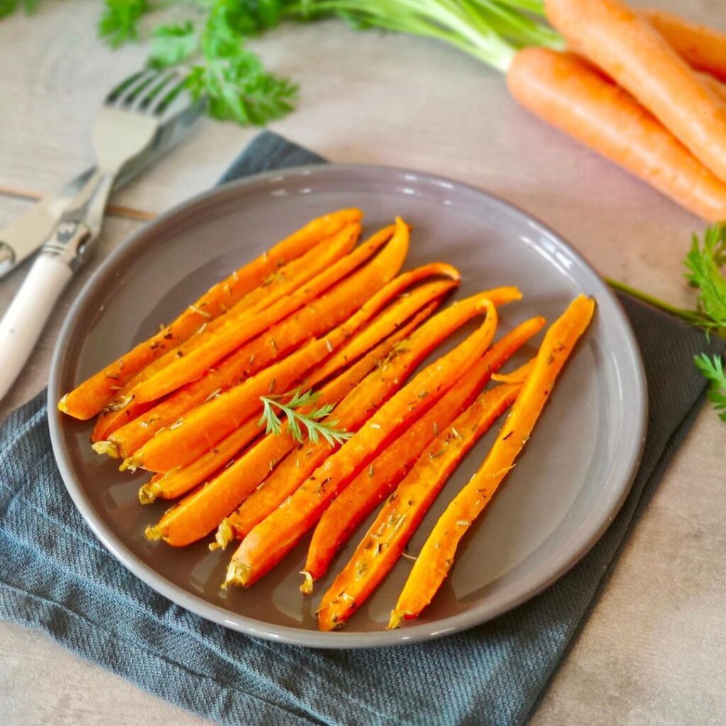 Carottes bio rôties miel/thym