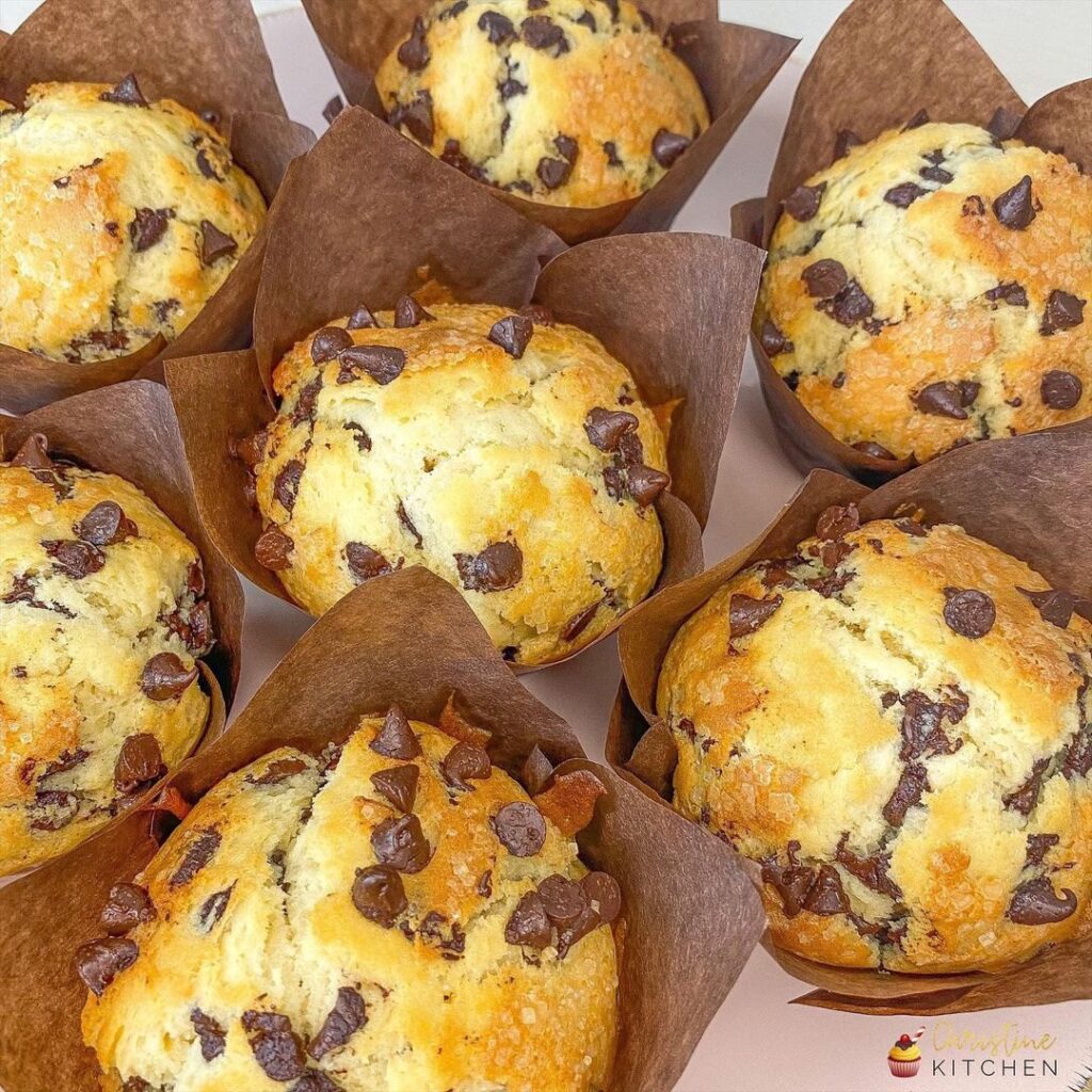 Gros muffins vanille et pépites de chocolat