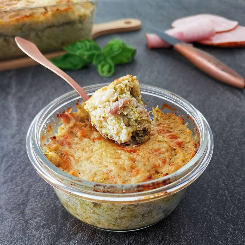 Gratin de chou-fleur, brocoli et cantal