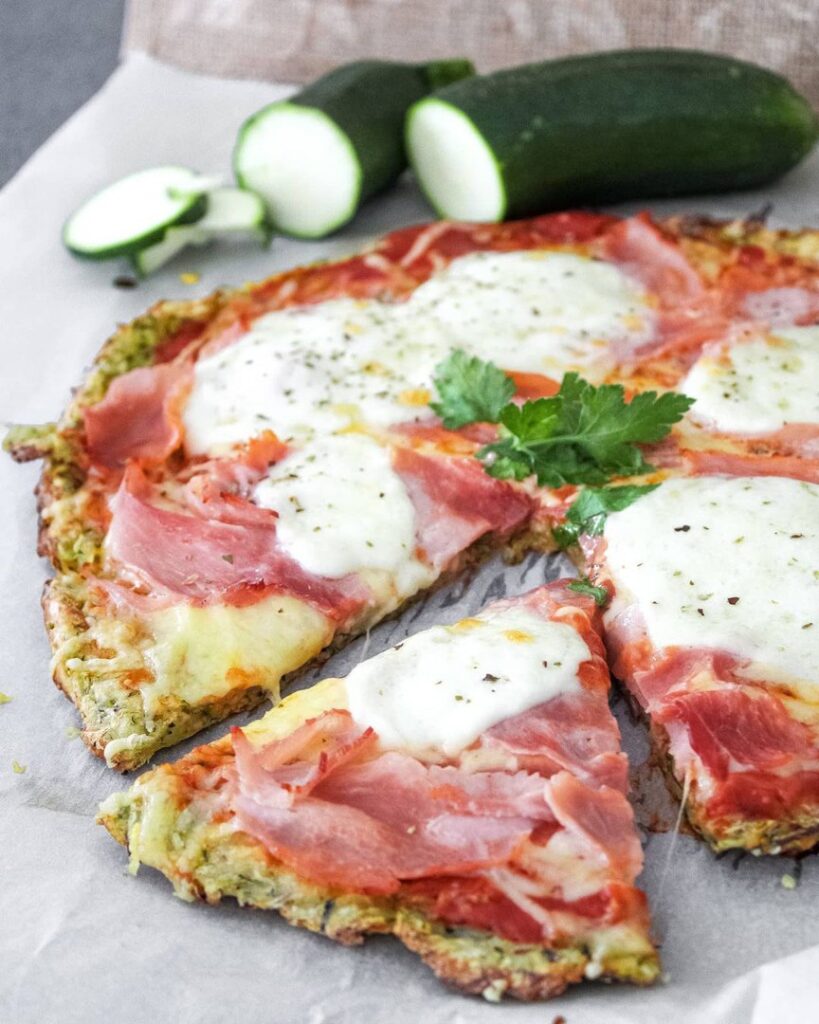 Pâte à pizza très légère aux courgettes