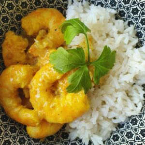 Curry crevettes au lait de coco