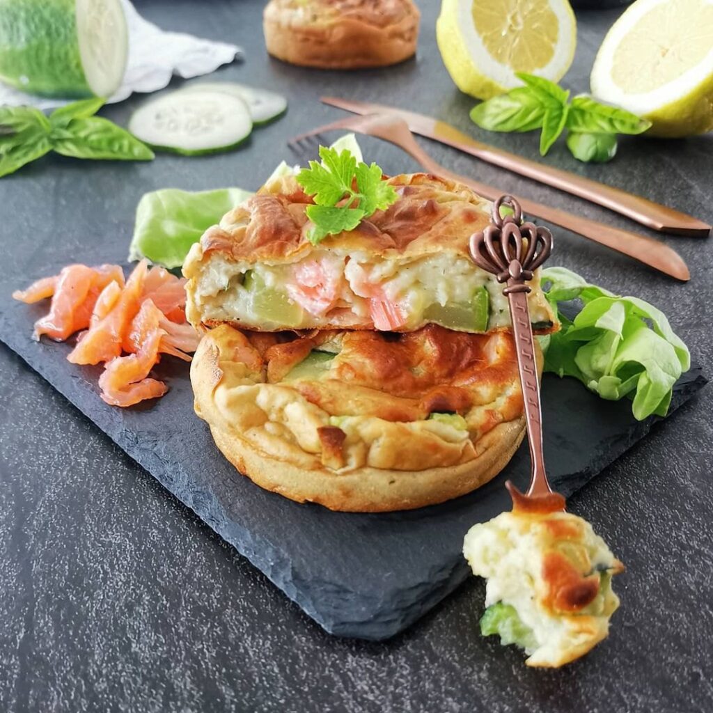 Fondants pommes de terre, courgettes et saumon fumé
