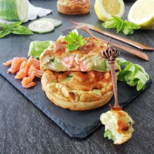 Fondants pommes de terre, courgettes et saumon fumé