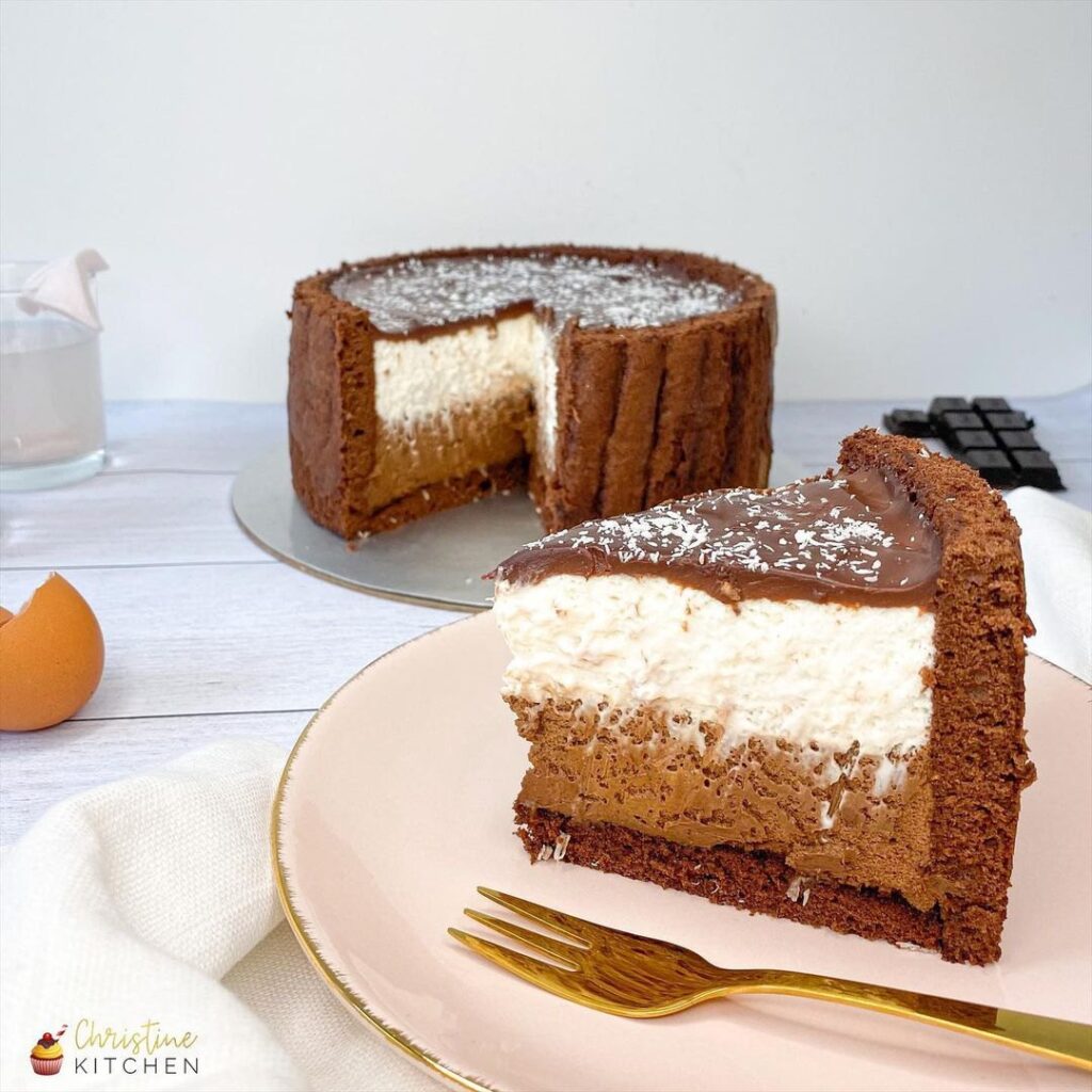 Charlotte au chocolat et noix de coco