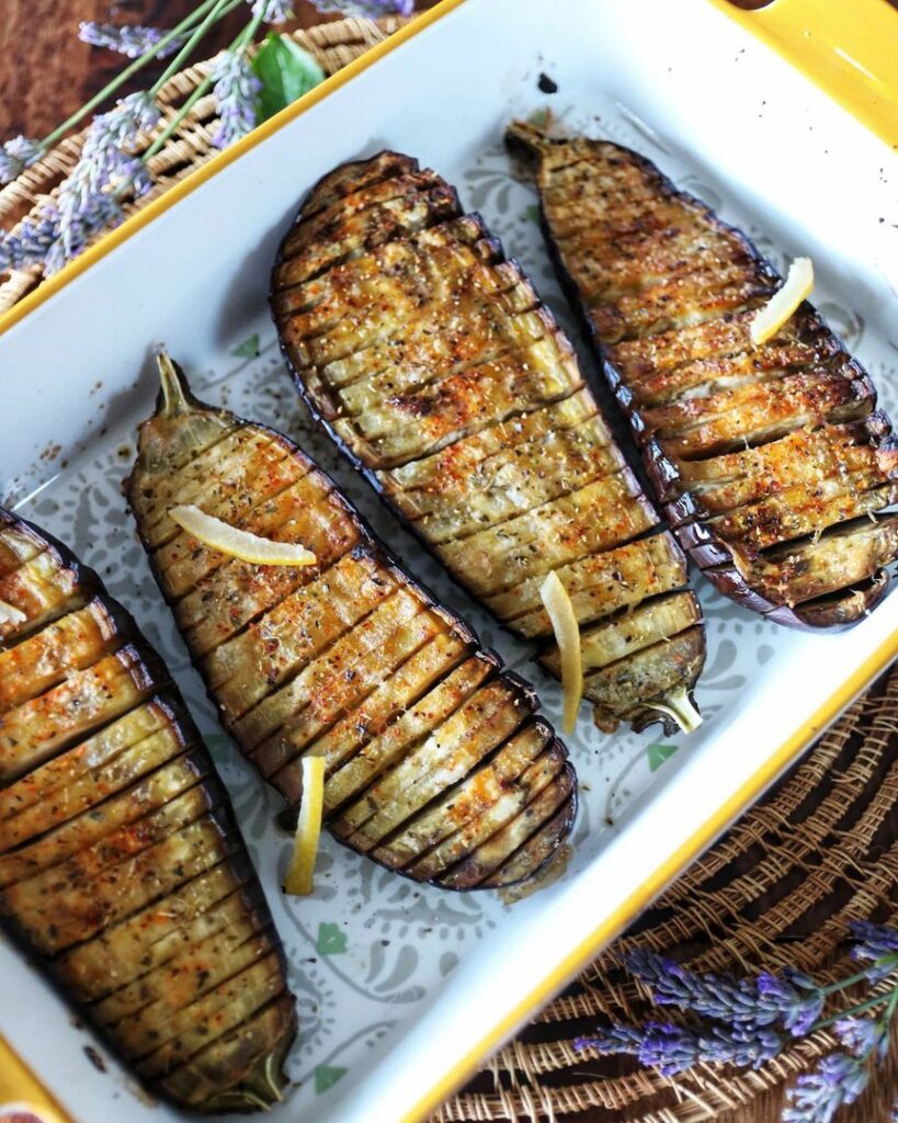 Aubergines façon hasselback