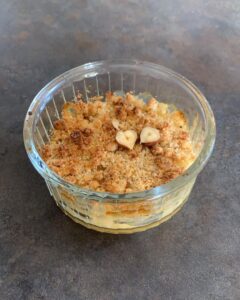 Crumble poires-noisettes sans beurre