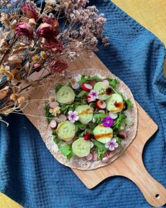 Wrap radis concombre fromage frais