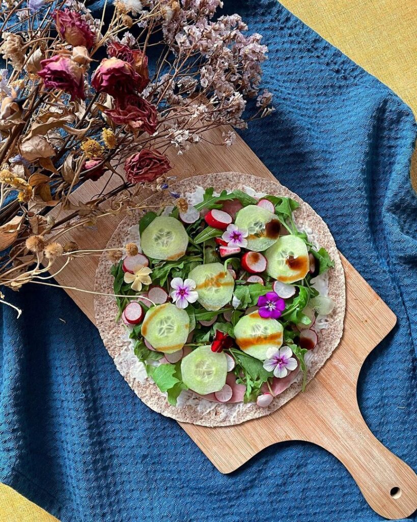 Wrap radis concombre fromage frais