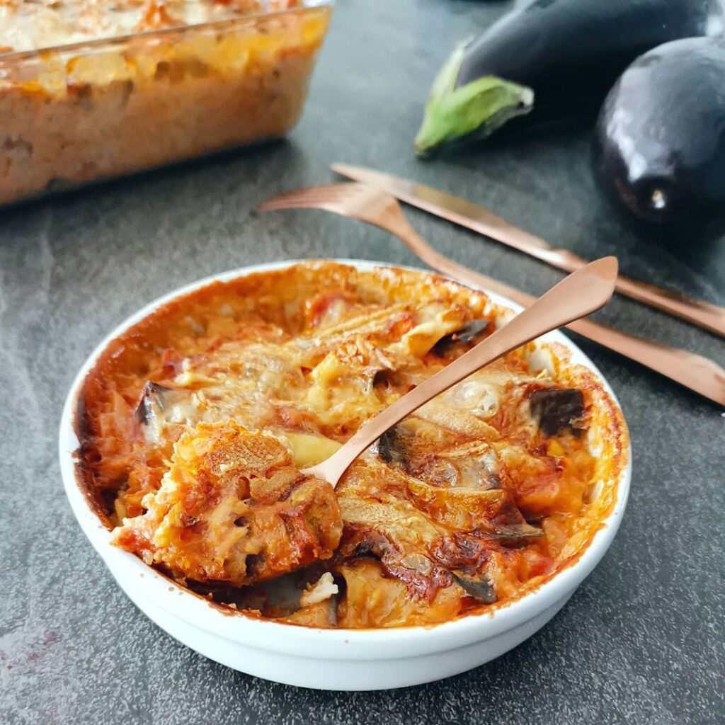 Gratin d&rsquo;aubergines façon bolo et tartiflette