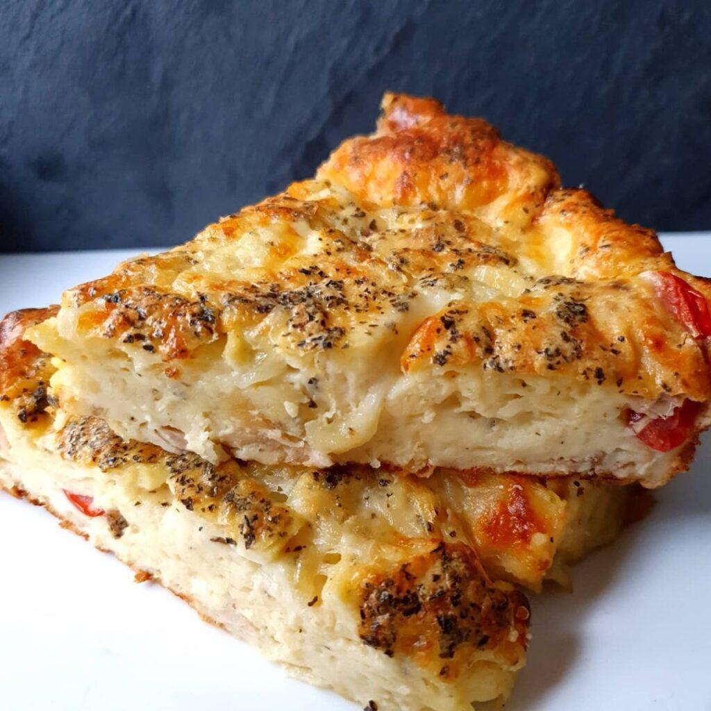 Quiche sans pâte thon, tomates, mozza