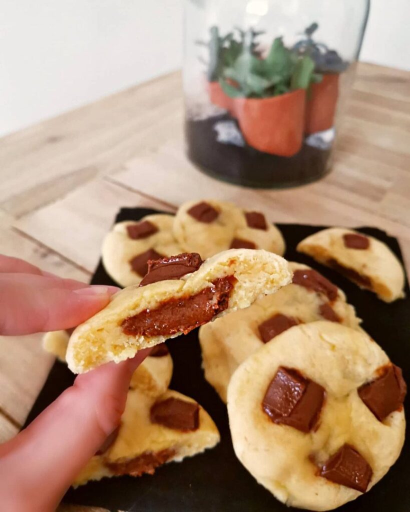Cookies cœur pâte à tartiner chocolat-noisettes