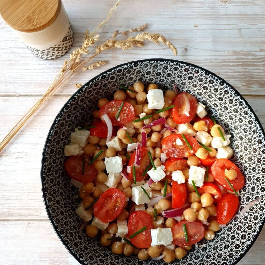 Salade de pois chiches feta tomates