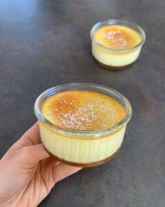 Flan vanille, caramel et noix de coco