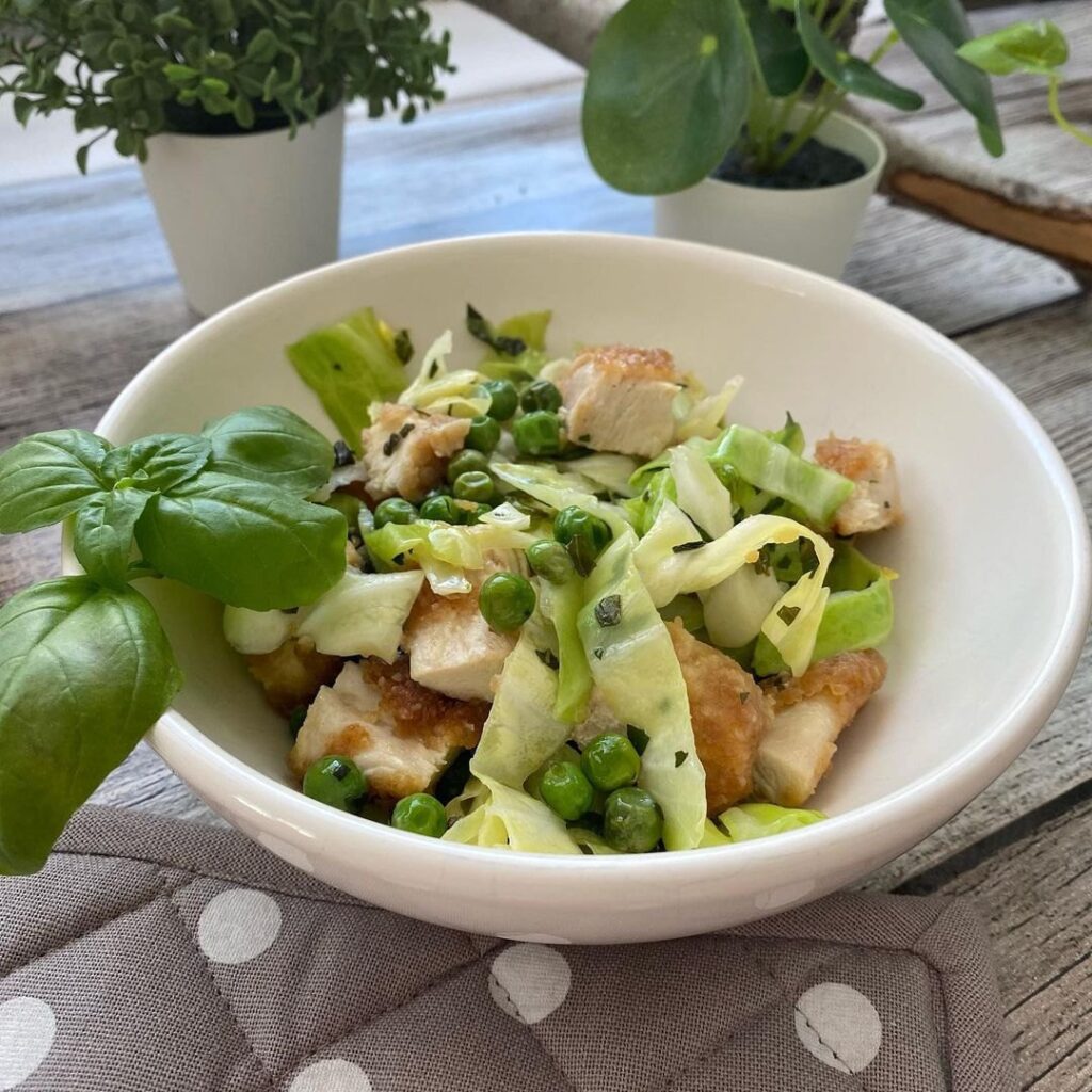 Wok de légumes verts et poulet