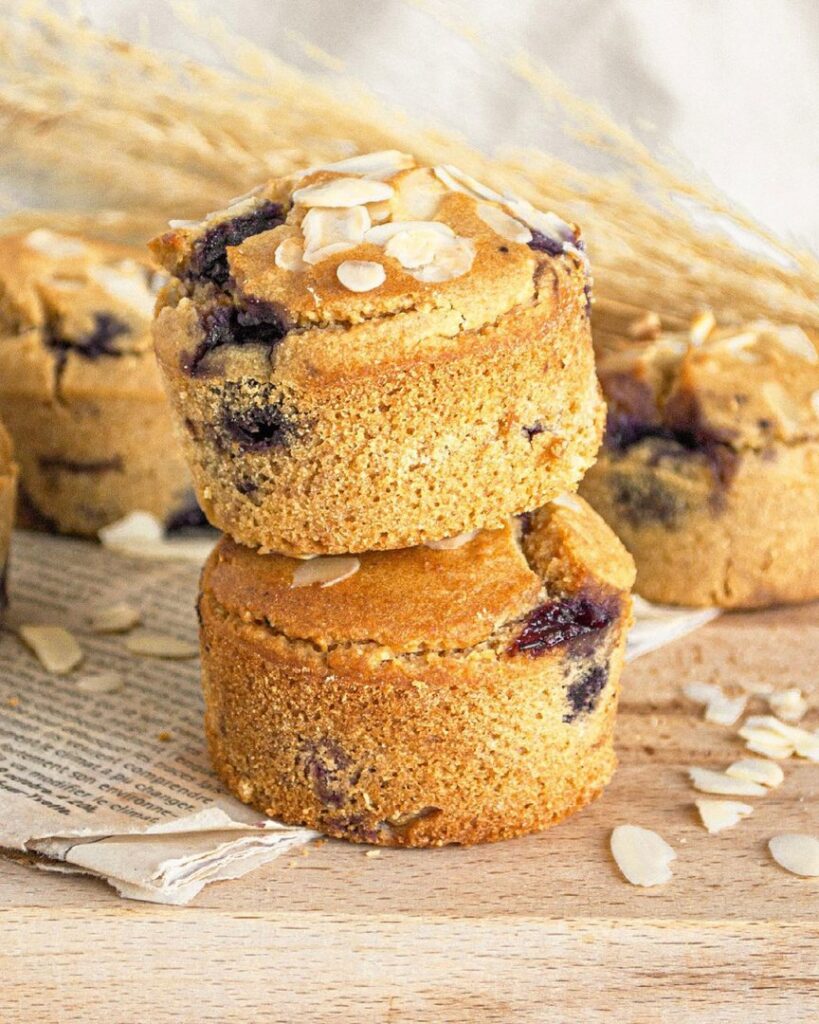 Muffins citron et myrtilles vegan et sans gluten