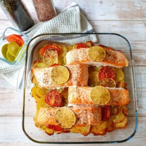 Pavés de saumon et pommes de terre