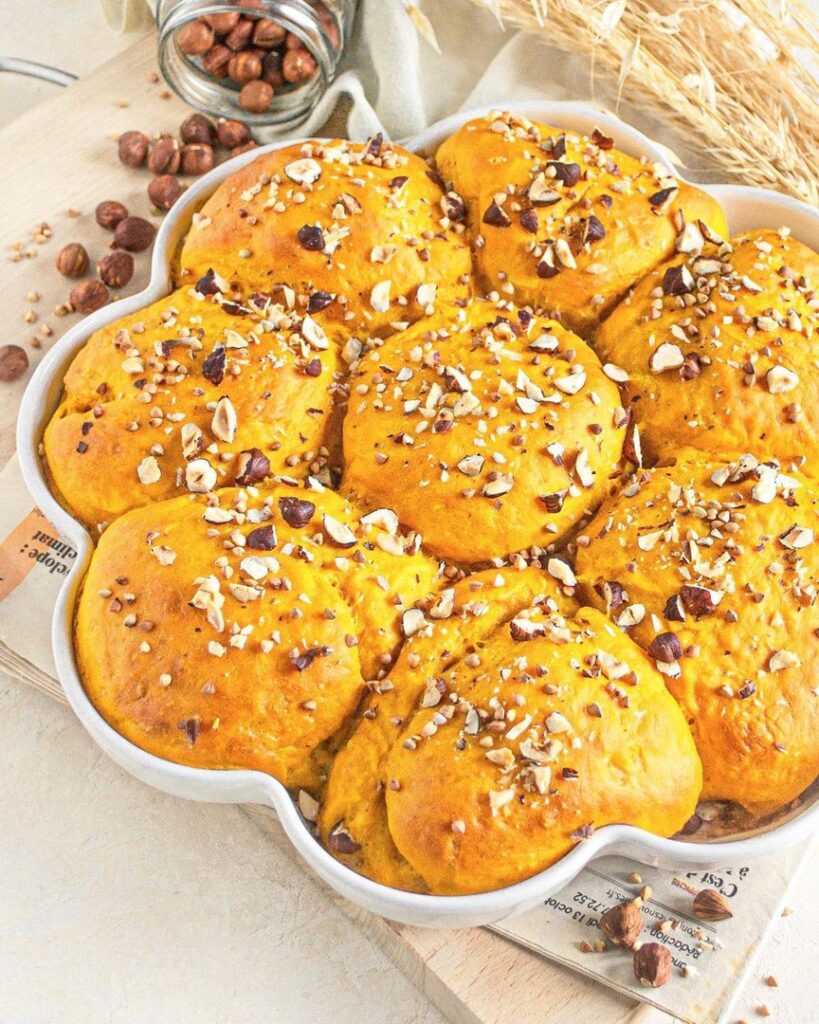 Brioche potimarron et noisettes