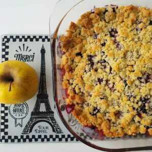 Crumble pommes fruits rouges
