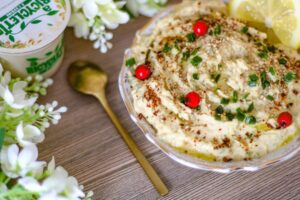 Houmous aux citrons confits et au yaourt à l&rsquo;avoine