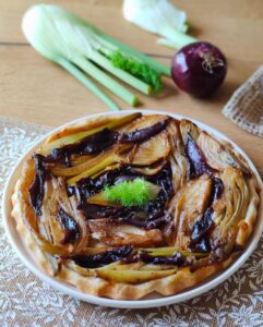 Tarte tatin fenouil bio/oignons rouges
