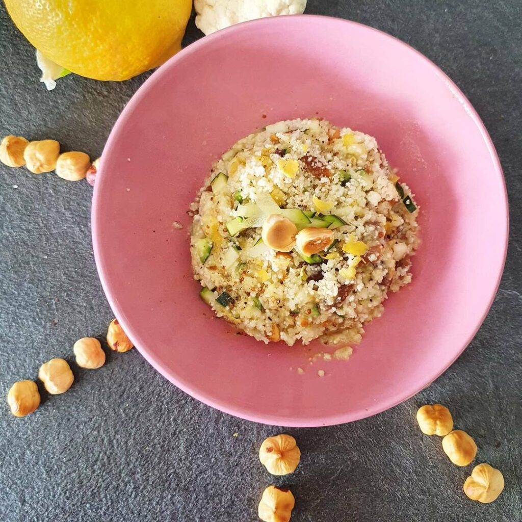 Un pti taboulé de chou-fleur en sucré salé et sa vinaigrette au citron