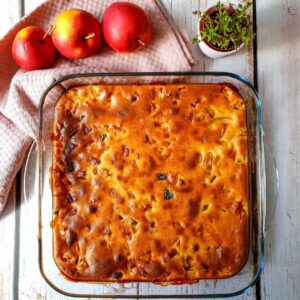 Clafoutis pommes mirabelles et quetsches