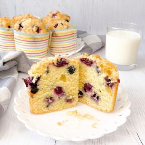 Muffins aux myrtilles façon crumble
