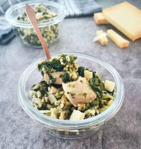 Riz fondant aux épinards et poulet express en one pot