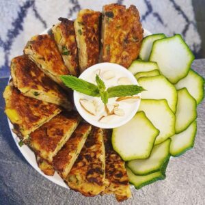 Galettes poireaux courgettes menthe romarin