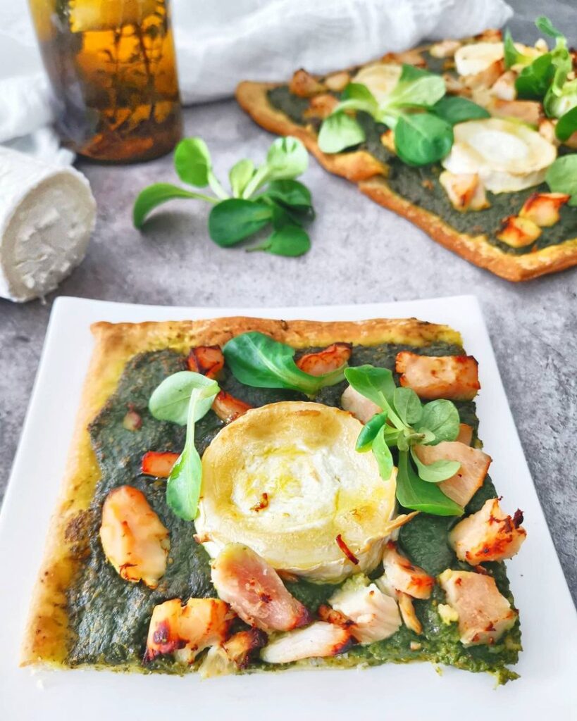 Pizza 2 en 1 au pesto