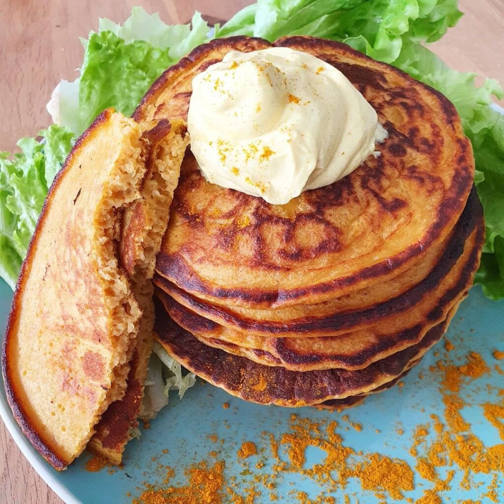 Pancakes butternut et crème fouettée curry