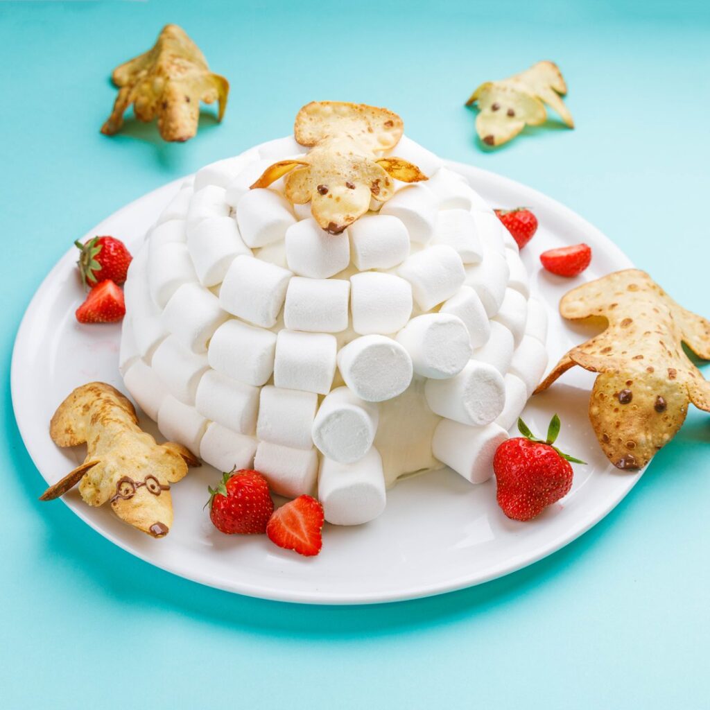 L&rsquo;igloo en crêpes et guimauves