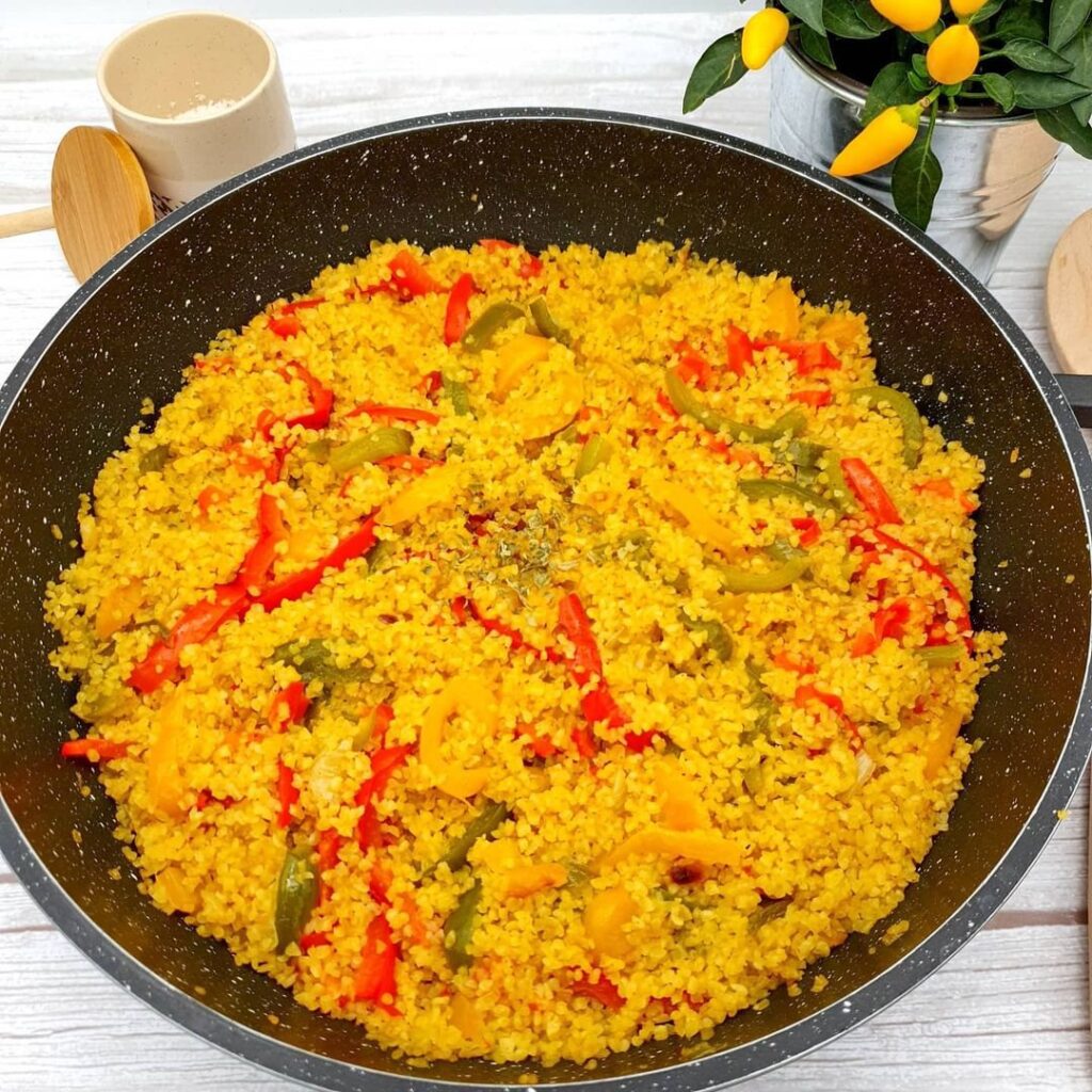 Boulgour curry poivrons