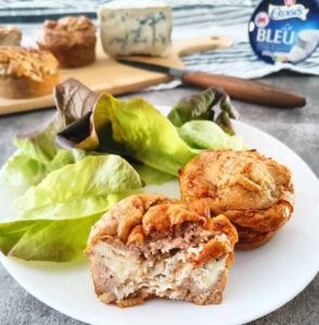Muffins sarrasin, bleu et jambon de dinde