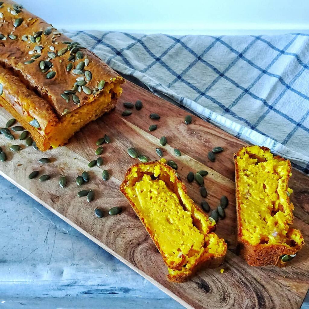 Cake au potimarron lardons et comté