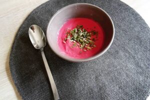 Gaspacho de betterave et concombre